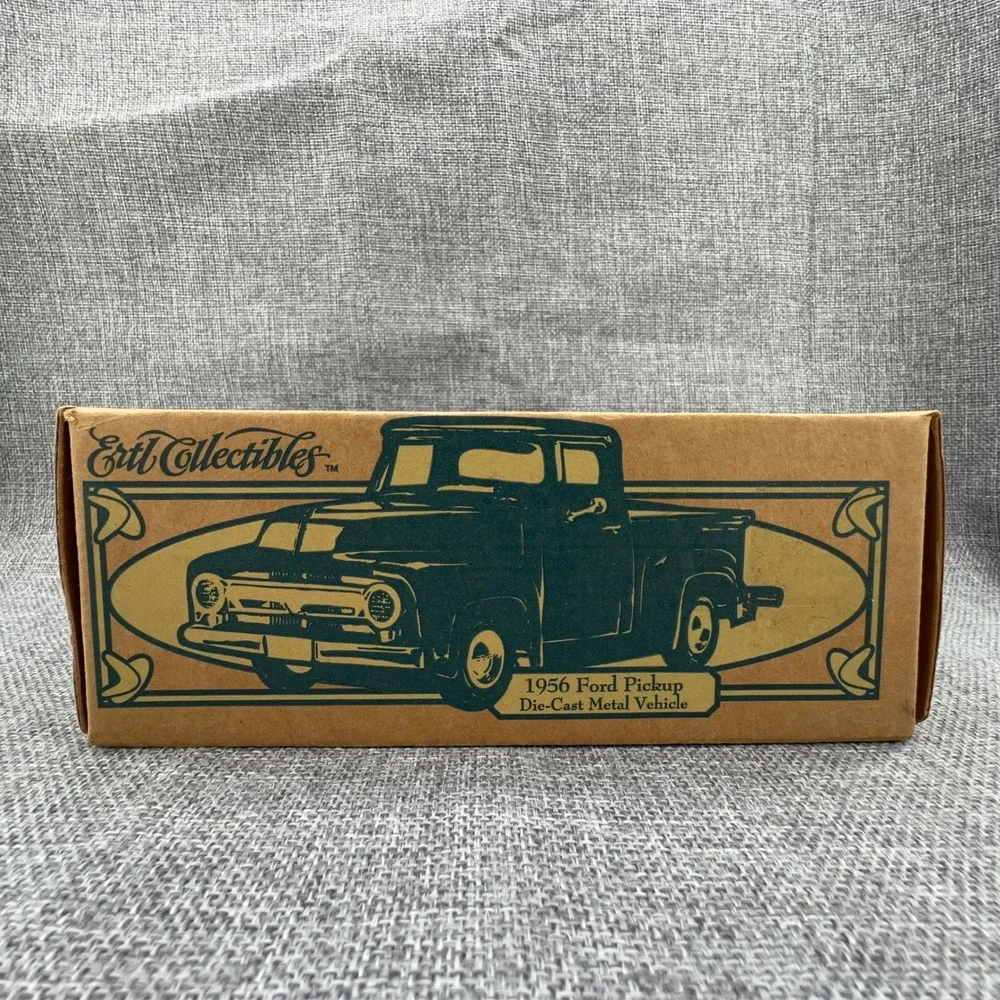 Vintage '95 Ertl 1956 Ford Pickup Die-Cast Metal Coin Bank Hills Bank USA NEW